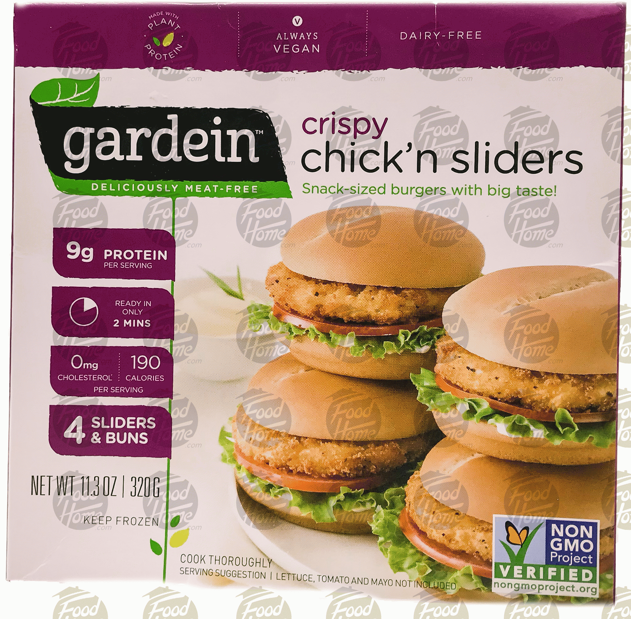 gardein  cripsy chick'n sliders, frozen box Full-Size Picture